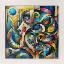 Levendige Braque-geïnspireerde negatieve ruimte me