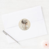 Levendige bride ronde sticker (Envelop)