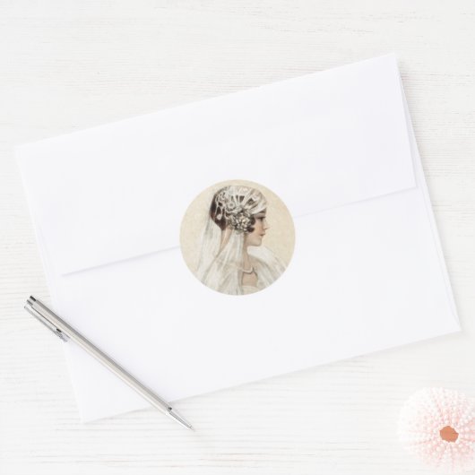 Levendige  bride ronde sticker (Envelop)