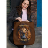 Levendige bruine Canvas tas "I Love My Cat" Aangep
