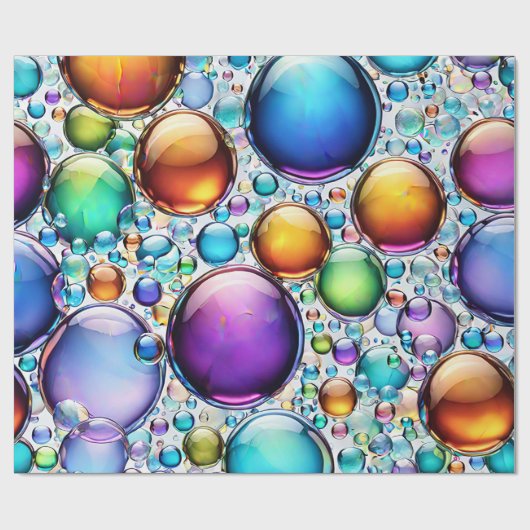 Levendige bubbels cadeaupapier (Vlak)