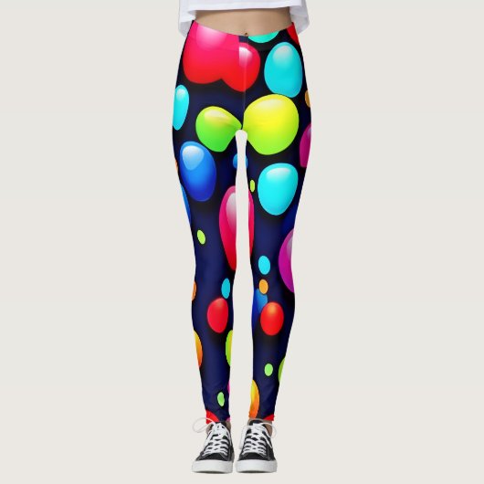 Levendige Bubble Pop Art Leggings (Voorkant)