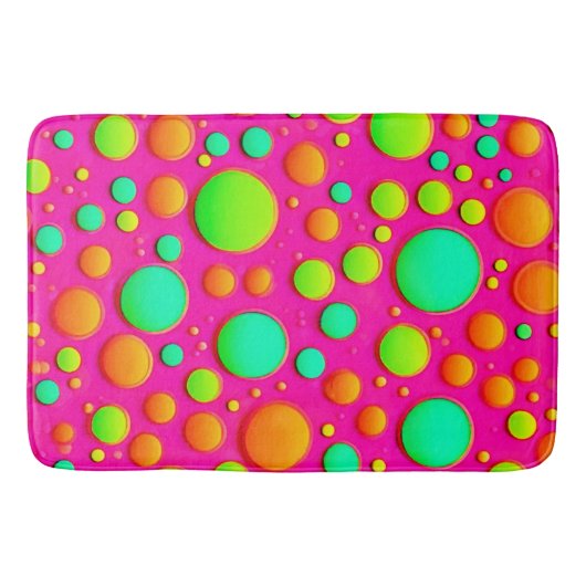 Levendige Bubble Pop van Kleurontwerp Badmat (Voorkant)