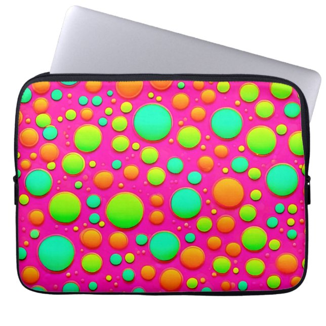 Levendige Bubble Pop van Kleurontwerp Laptop Sleeve (Voorkant)