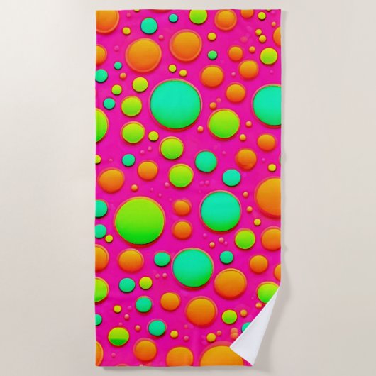 Levendige Bubble Pop van Kleurontwerp Strandlaken (Voorkant)