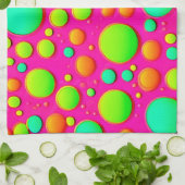 Levendige Bubble Pop van Kleurontwerp Theedoek (Gevouwen)