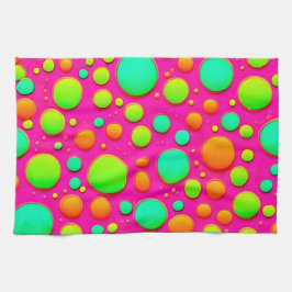 Levendige Bubble Pop van Kleurontwerp Theedoek