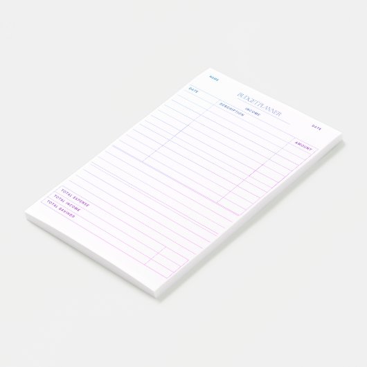 Levendige budgettrackingnotitieblok post-it® notes (Schuin)