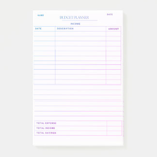 Levendige budgettrackingnotitieblok post-it® notes