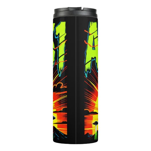 Levendige buitenaardse afbeelding: Area 51 Thermosbeker (Achterkant)