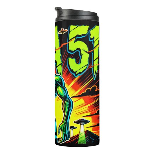 Levendige buitenaardse afbeelding: Area 51 Thermosbeker (Geroteerd rechts)