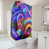 Levendige buitenaardse planeten douchegordijn (In situ)