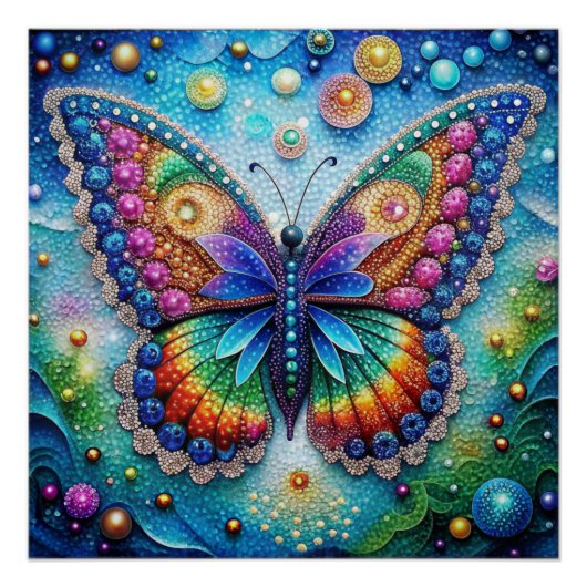 Levendige Butterfly 5D Diamant Schilderij Kit DIY  Perfect Poster (Voorkant)