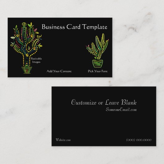 Levendige Cactus Planten Visitekaartje (Voorkant / Achterkant)