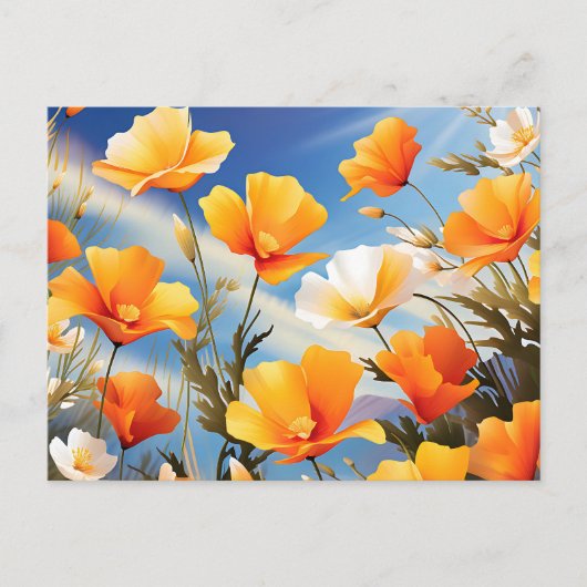 Levendige Californische klaprozenweide Briefkaart (Voorkant)