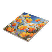 Levendige Californische klaprozenweide Tegeltje (Zijkant)