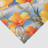 Levendige Californische klaprozenweide Tissuepapier (Detail)