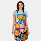 Levendige Californische papaver bloemen Schort (Gedragen)