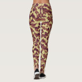 Levendige Camo Doodle Retro Zwart en Rood Naadloos Leggings (Achterkant)