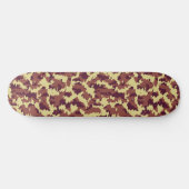 Levendige Camo Doodle Retro Zwart en Rood Naadloos Persoonlijk Skateboard (Horizontaal)