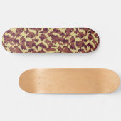 Levendige Camo Doodle Retro Zwart en Rood Naadloos Persoonlijk Skateboard (Horizontaal)