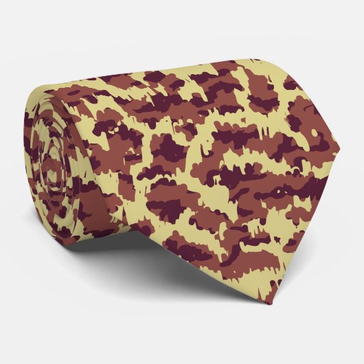 Levendige Camo Doodle Retro Zwart en Rood Naadloos Stropdas (Opgerold)