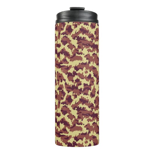 Levendige Camo Doodle Retro Zwart en Rood Naadloos Thermosbeker (Voorkant)