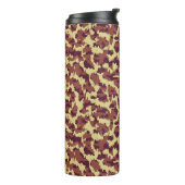 Levendige Camo Doodle Retro Zwart en Rood Naadloos Thermosbeker (Gedraaid links)