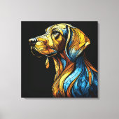 Levendige Canine Reverie - Glazen in lood kunstwer Canvas Afdruk (Voorkant)