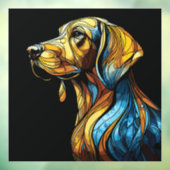 Levendige Canine Reverie - Glazen in lood kunstwer Raamsticker (Vel 3)