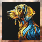 Levendige Canine Reverie - Glazen in lood kunstwer Raamsticker (Vel 2)