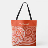 Levendige Carmine Red Curls koru Jouw naam Tote Bag (Voorkant)