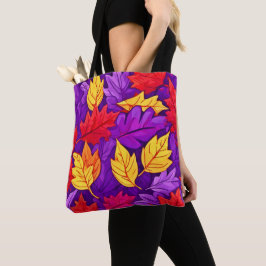 Levendige Cartoon bladeren: Paarse, geel, rood Tote Bag