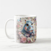 Levendige Cartoon nijlpaarden vieren Moederdag Koffiemok (Links)