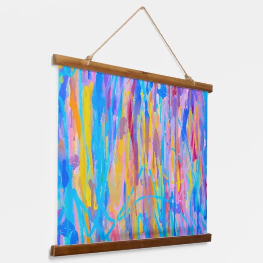 levendige cascade hangend wandkleed (Gebogen)