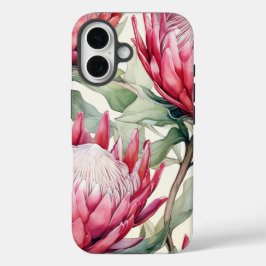 Levendige Cerise Protea Apple iPhone 16 Stoer Hoes