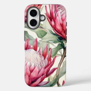 Levendige Cerise Protea Apple iPhone 16 Stoer Hoes