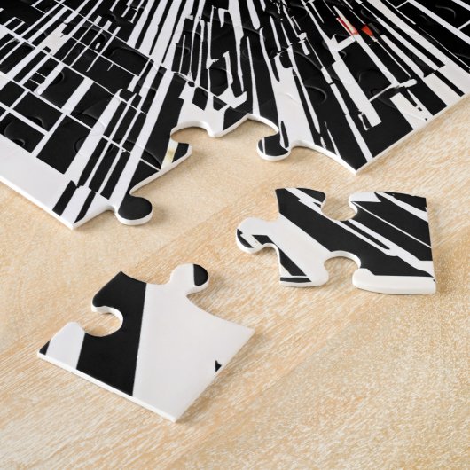 Levendige Chaos: Abstracte kleurendans Legpuzzel (Zijkant)