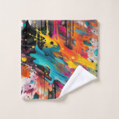 Levendige Chaos Spat Graffiti Bad Handdoek (Wasdoekje)