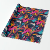 Levendige Chaos Spat Graffiti Cadeaupapier (Uitgerold)