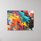 Levendige Chaos Spat Graffiti Canvas Afdruk (Voorkant)