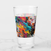 Levendige Chaos Spat Graffiti Glas (Achterkant)