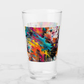 Levendige Chaos Spat Graffiti Glas (Voorkant)