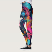 Levendige Chaos Spat Graffiti Leggings (Links)