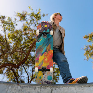 Levendige Chaos Spat Graffiti Persoonlijk Skateboard