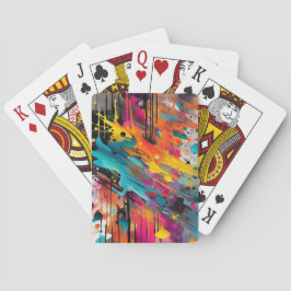Levendige Chaos Spat Graffiti Pokerkaarten
