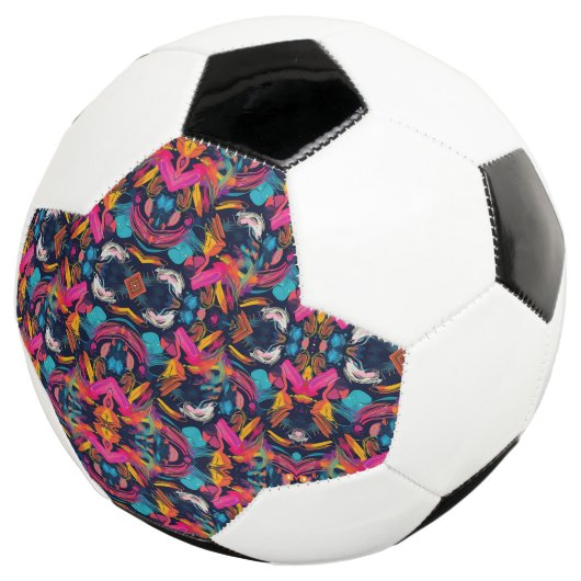 Levendige Chaos Spat Graffiti Voetbal (Drie kwart)