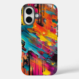 Levendige Chaos Spetter Graffiti iPhone 16 Hoesje