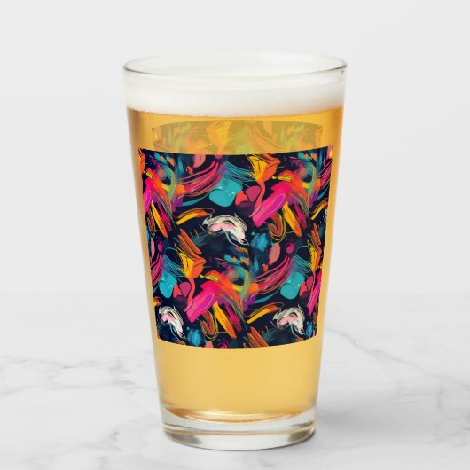 Levendige Chaos Spetter Graffiti Glas (Voorkant gevuld)