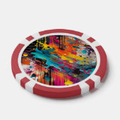 Levendige Chaos Spetter Graffiti Poker Chips (Enkel)